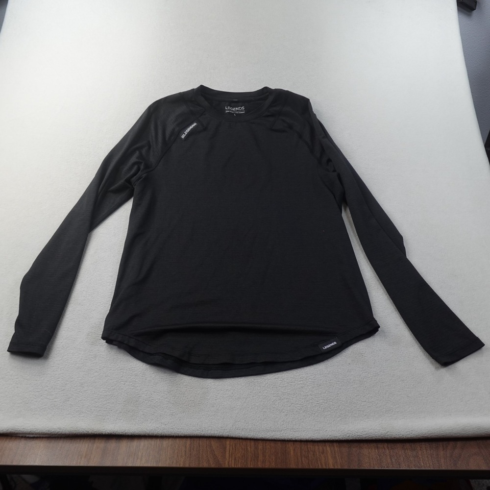 Legends Performance Long Sleeve Shirt Mens Large Black Athletic Workout Stretch
